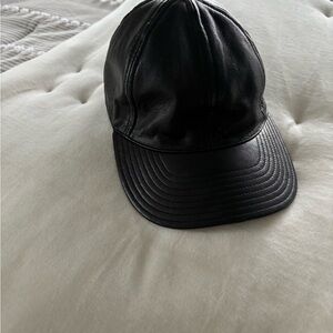 kate spade Black Leather Bow Baseball Cap